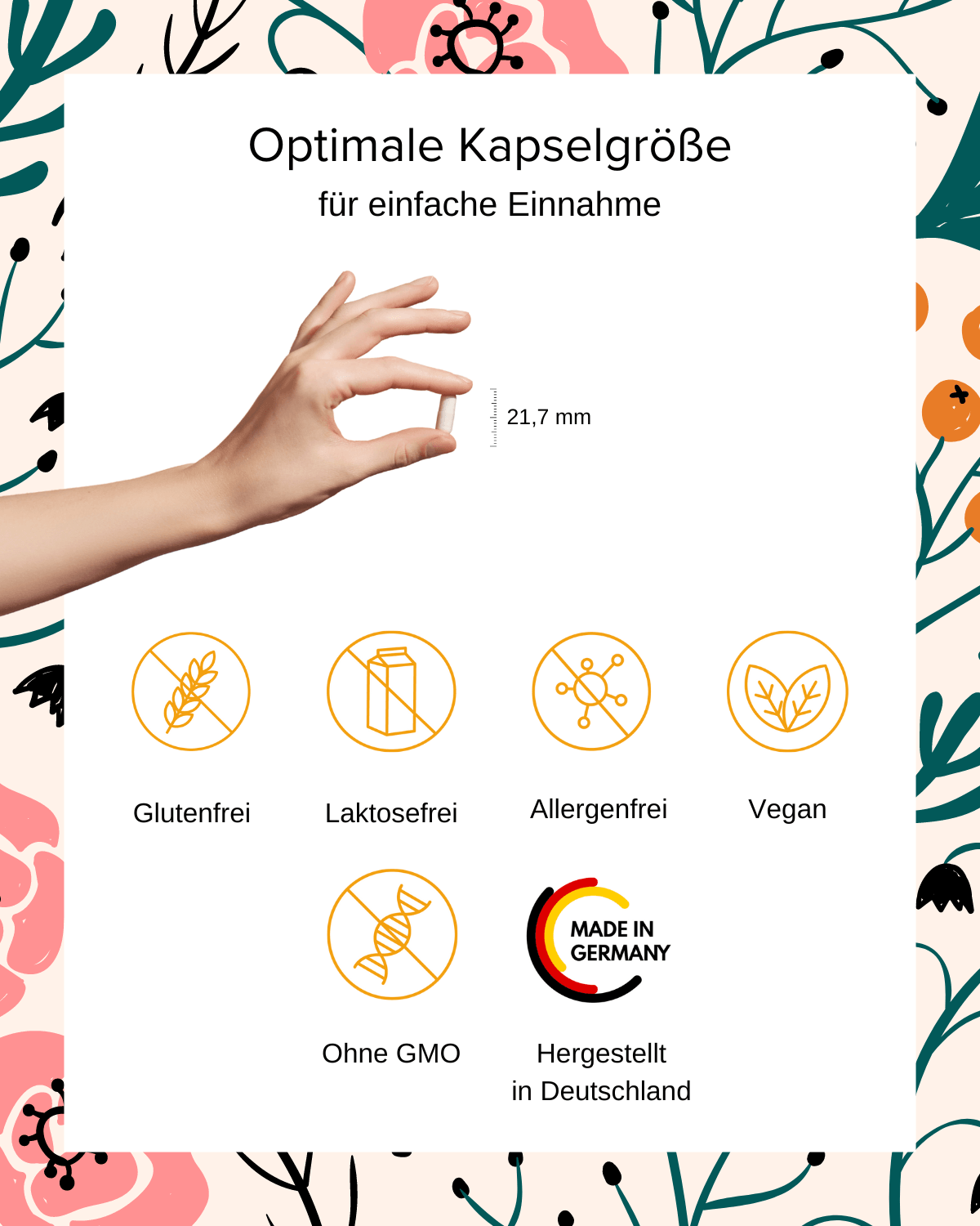 Vitamin C Forte - YAS Medica Pharmazeutische Produktion, Ascorbinsäure, vegan, glutenfrei, laktosefrei, allergenfrei, ohne GMO, hergestellt in Deutschland, kleine Kapseln