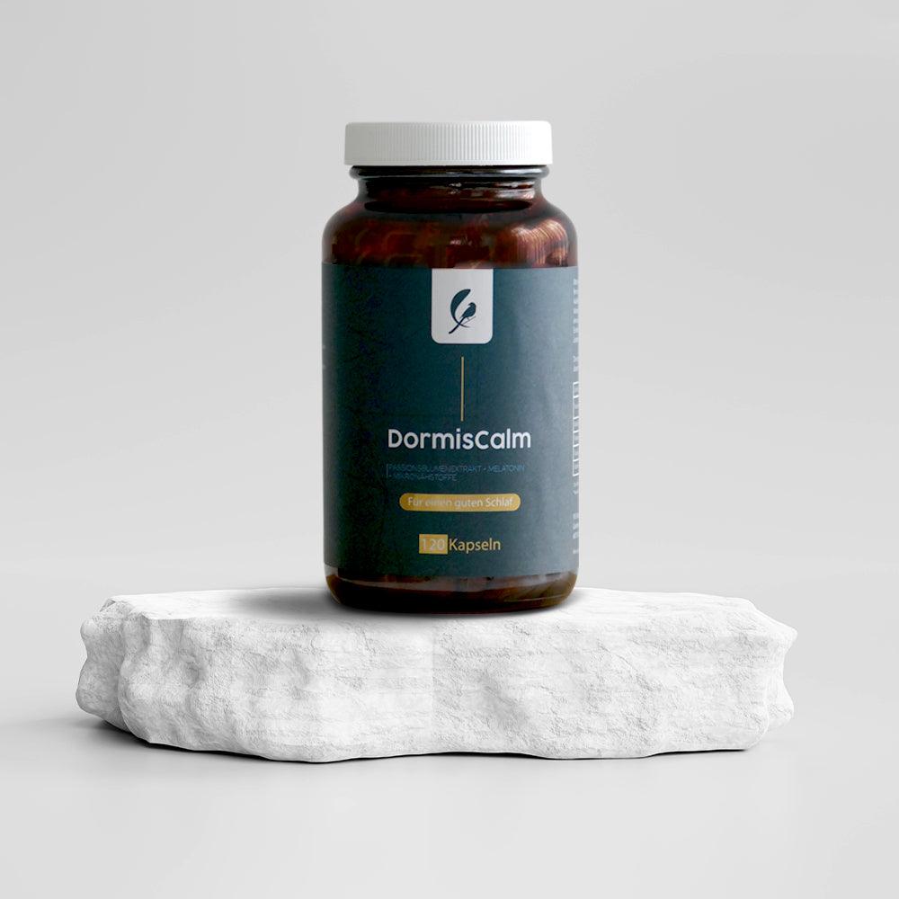 DormiCalm ist ein Premium-Nahrungsergänzungsmittel, das hochwertige Mikronährstoffe wie Magnesiumcitrat, bioaktive Folsäure, Passionsblumenextrakt und bioaktives Vitamin B6 enthält. Es unterstützt das normale Einschlafen und Durchschlafen für einen erholsamen Schlaf.