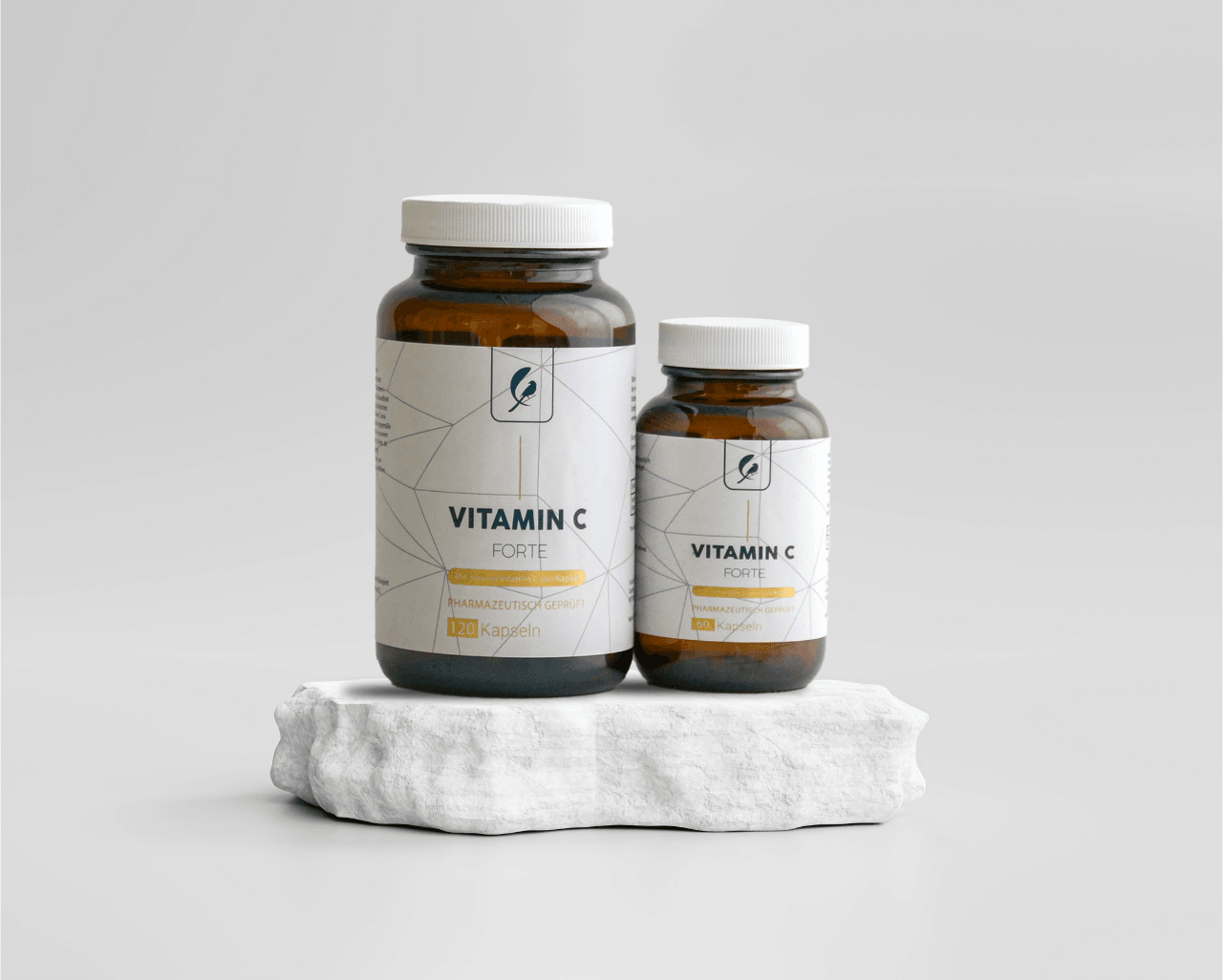 Vitamin C Forte - veganes Vitamin C, Ascorbinsäure 100% Reinheit, YAS Medica Pharmazeutische Produktion, vegane Kapseln
